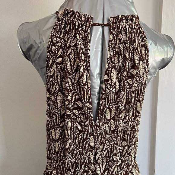 Mango Halter-Neck Midi Dress, brown/cream, S S (4) - Picture 3 of 13